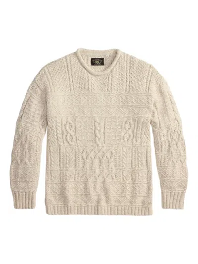 Rrl Cable-knit Sweater In Neutral