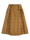 Rrl Caitlyn Front-buttoned Skirt In Brown