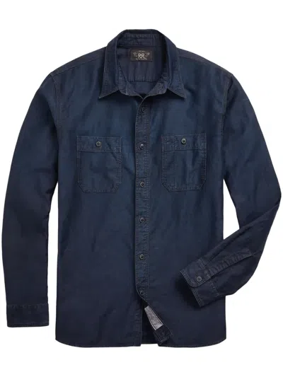 Rrl Cameron Cotton-linen Shirt In 蓝色
