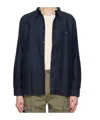 Rrl Cameron Cotton-linen Shirt In Blue