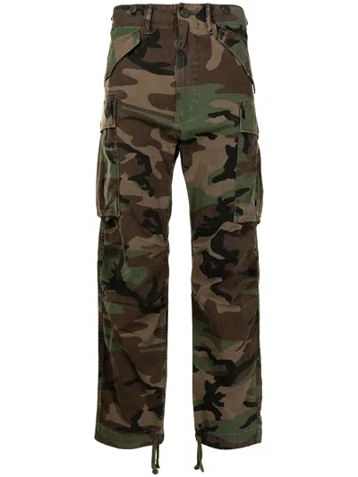 Rrl Camouflage-print Trousers In Green