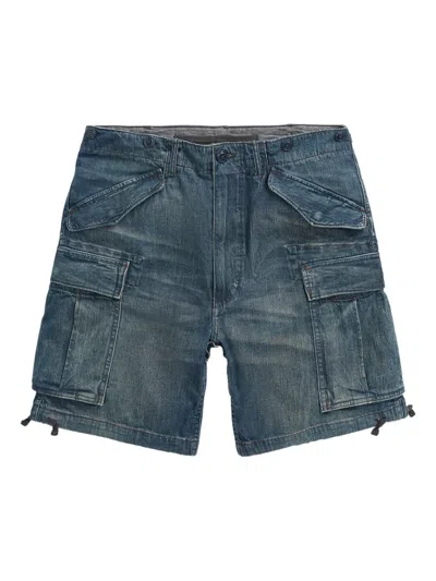 Rrl Jeans-shorts Mit Aufgesetzten Taschen In Blue