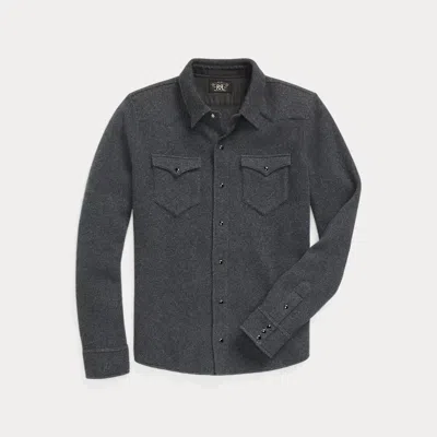 Rrl Cashmere Western Shirt Jumper In Grey