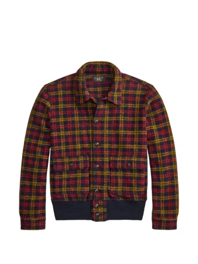 Rrl Check Cotton Bomber Jacket In Multi
