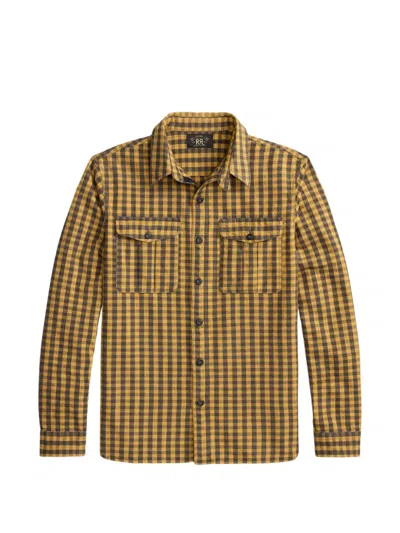 Rrl Check Pocket Shirt In Yellow