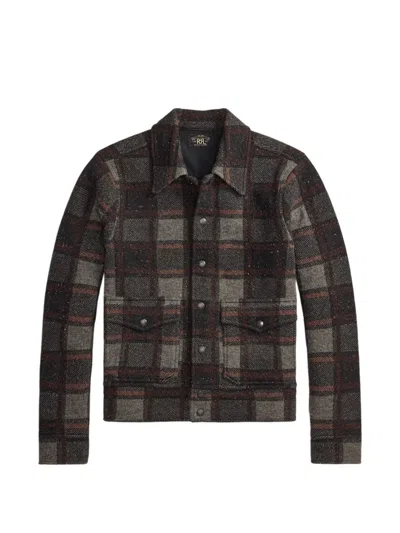 Rrl Check Shirt Jacket In Multi