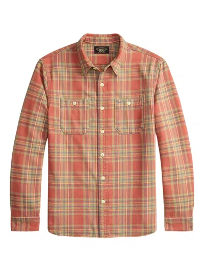 Rrl Checked Cotton Shirt In Red