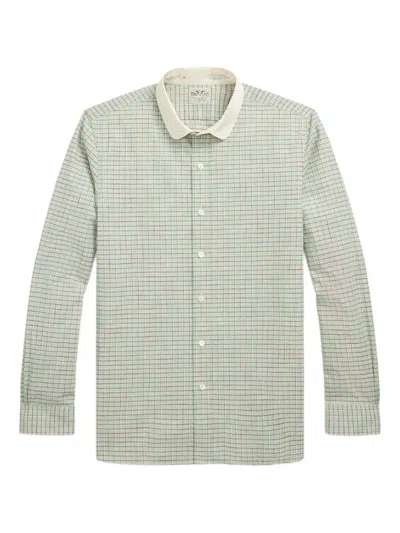 Rrl Checked Long-sleeve Shirt In Green