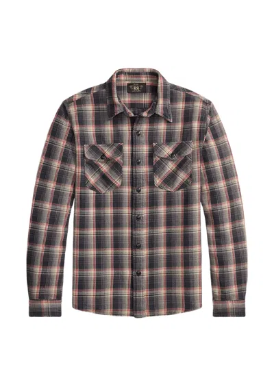 Rrl Checked Pocket Shirt In Brown