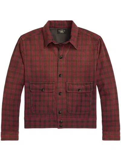 Rrl Checked Shirt In Brown