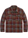 Rrl Multicolor Wool Ace Cruiser Shirt Jacket In Brown