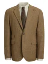 Rrl Checked Wool Elbow-patch Blazer In Brown
