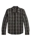 Rrl Checked Wool Overshirt In Black