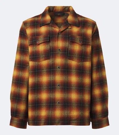 Rrl Checked Wool-blend Shirt In Brown