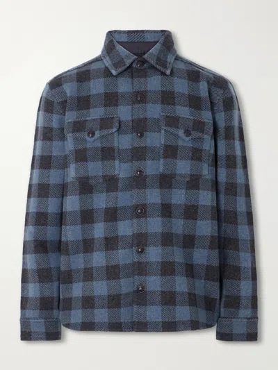 Rrl Checked Wool-matlock Overshirt In Multi