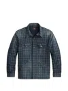 Rrl 체크 패턴 코튼 재킷 In Blue