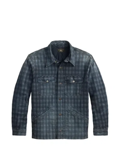 Rrl 체크 패턴 코튼 재킷 In Blue
