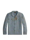 Rrl Check-pattern Cotton Shirt In Blue