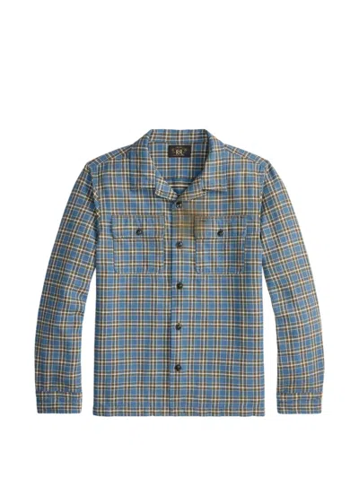Rrl Check-pattern Cotton Shirt In Blue