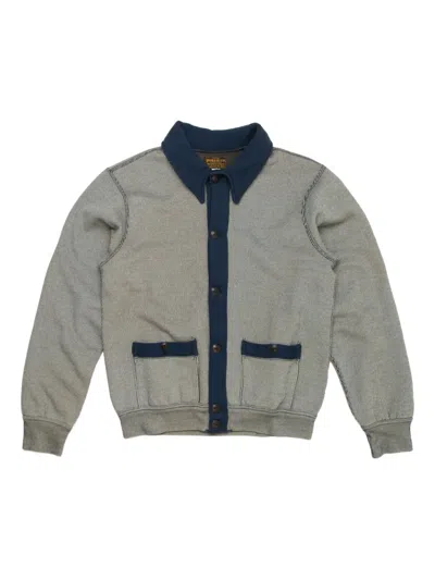 Rrl Collared Cardigan In Gray