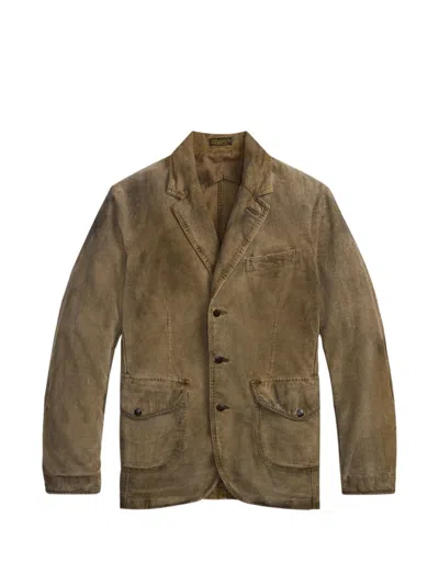 Rrl Corduroy Elbow-patch Cotton Blazer In Brown