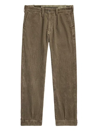 Rrl Corduroy Straight-leg Trousers In Green