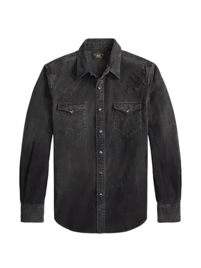 Rrl Corduroy Western-style Stitched Yoke Shirt In Black