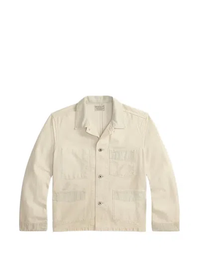 Rrl Corduroy-trim Selvedge Jacket In Neutral