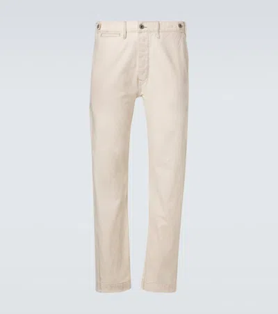 Rrl Cotton Canvas Straight Pants In Neutral
