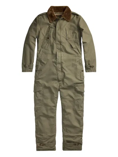 Rrl Cotton Cargo Jumpsuit In Green