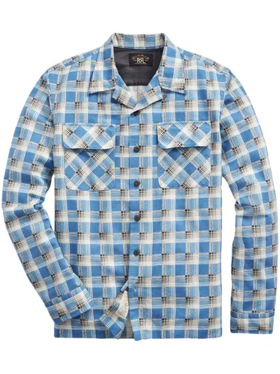 Rrl Cotton-chamois Plaid Shirt In Blue