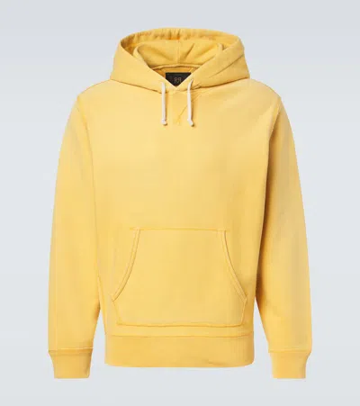 Rrl Cotton Fleece Hoodie In Yellow