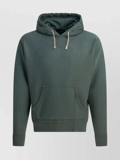 Rrl Cotton Hoodie With Drawstring And Kangaroo Pocket In Green