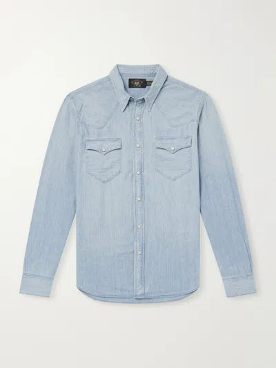 Rrl Cotton-chambray Shirt In Blue