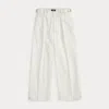 Rrl Cropped Poplin Wide-leg Trouser In White