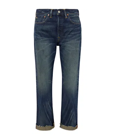 Rrl Cropped Mid-rise Straight-leg Jeans In Blue