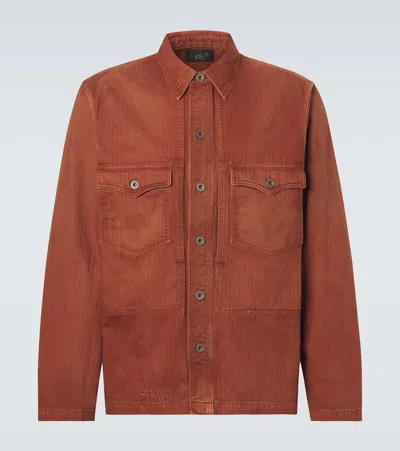 Rrl Denim Overshirt In Orange