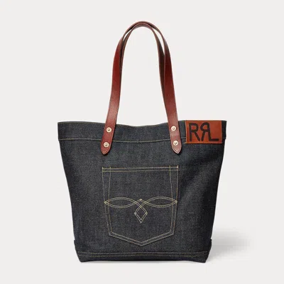 Rrl Denim Tote In Black