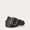 Rrl Distressed Leather Belt In Black