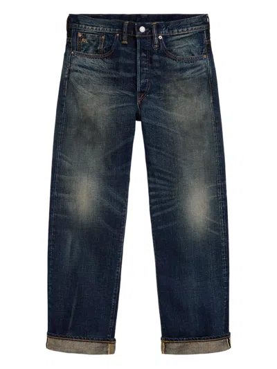 Rrl Gerade Jeans Im Distressed-look In Blue