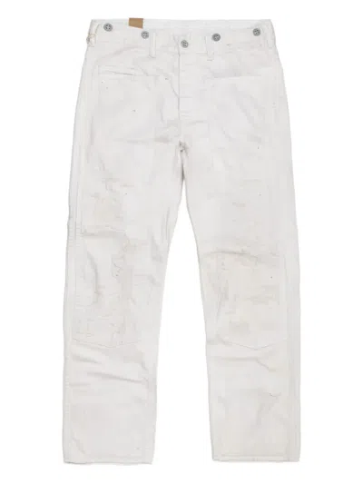Rrl Distressed Straight-leg Jeans In Multi