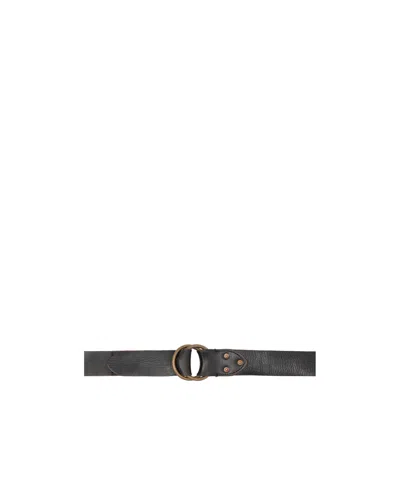 Rrl Double-o-ring Belt In Black