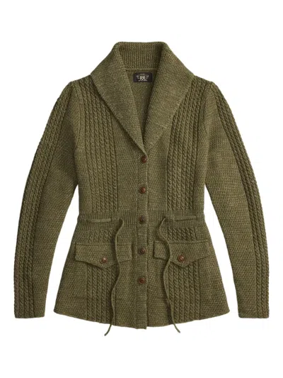 Rrl Drawstring Cardigan In Green