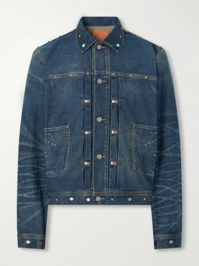 Rrl Embellished Denim Jacket In Blue
