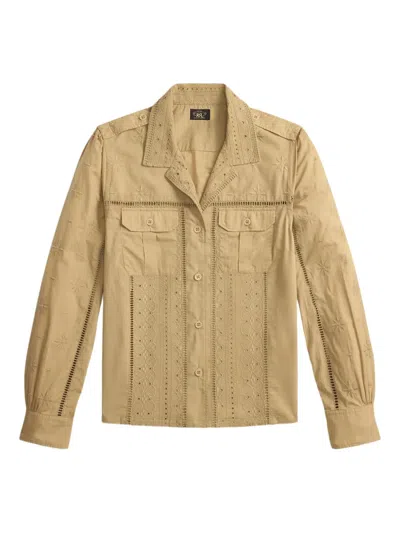 Rrl Embroidered Shirt In Neutral