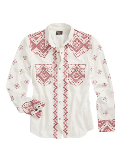 Rrl Embroidered Shirt In White
