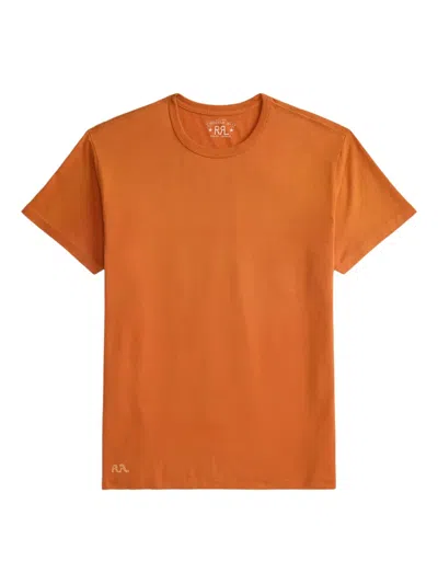 Rrl Embroidered T-shirt In Orange