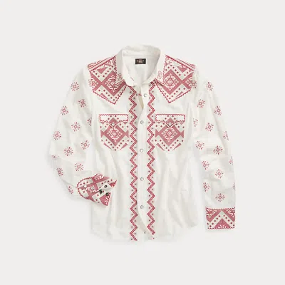 Rrl Embroidered Western Shirt In Multi