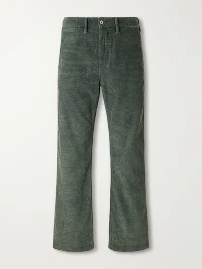Rrl Empire Straight-leg Cotton-corduroy Trousers In Green
