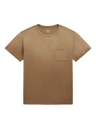 Rrl Faded-effect Cotton T-shirt In Brown